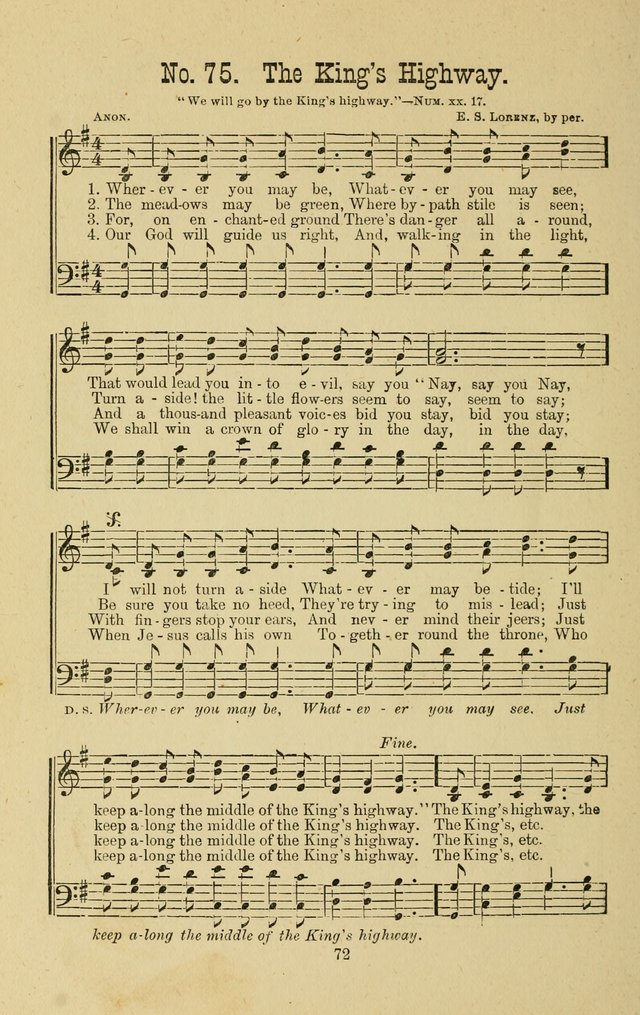 Gospel Bells: a collection of new and popular songs for the use of Sabbath schools and gospel meetings page 72