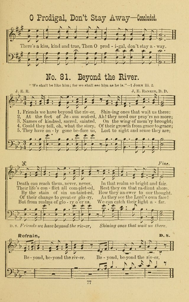 Gospel Bells: a collection of new and popular songs for the use of Sabbath schools and gospel meetings page 77