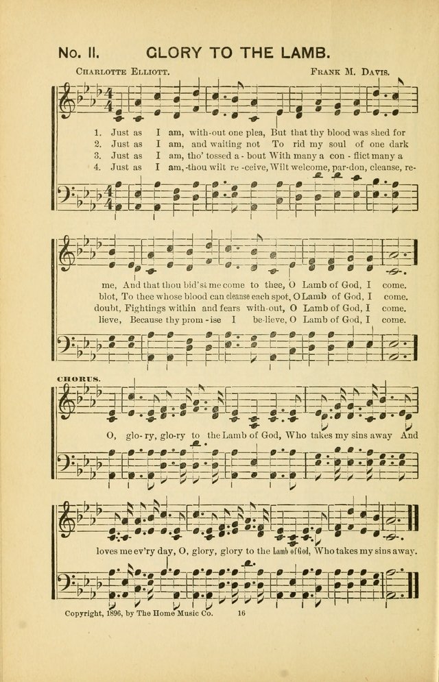 Glory Bells: a collection of new hymns and new music for Sunday-schools, gospel meetings, revivals, Christian Endeavor societies, Epworth Leagues, etc.  page 14