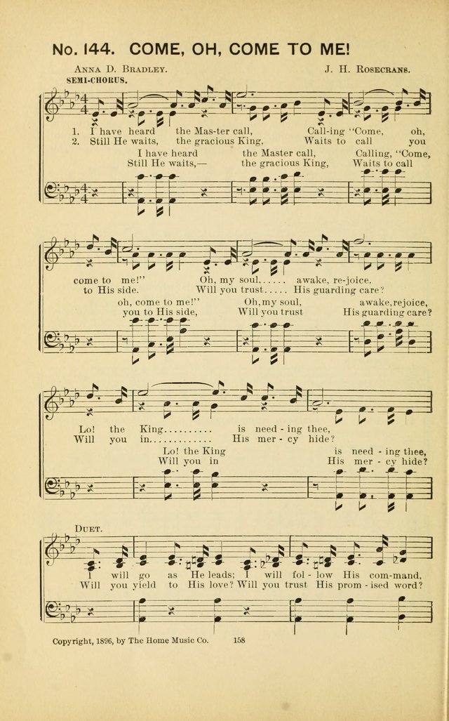 Glory Bells: a collection of new hymns and new music for Sunday-schools, gospel meetings, revivals, Christian Endeavor societies, Epworth Leagues, etc.  page 156