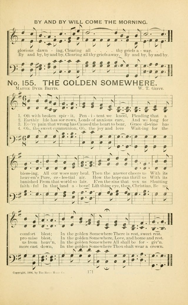 Glory Bells: a collection of new hymns and new music for Sunday-schools, gospel meetings, revivals, Christian Endeavor societies, Epworth Leagues, etc.  page 169