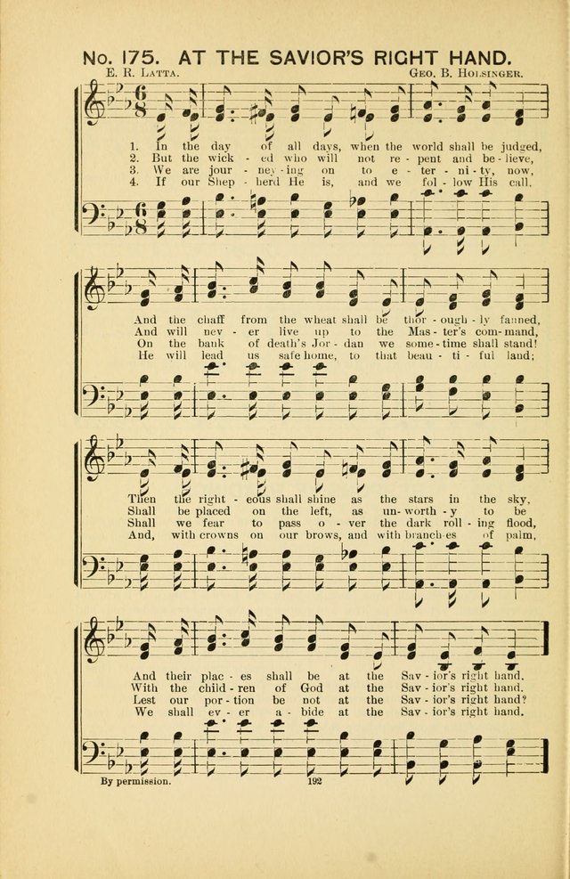 Glory Bells: a collection of new hymns and new music for Sunday-schools, gospel meetings, revivals, Christian Endeavor societies, Epworth Leagues, etc.  page 190