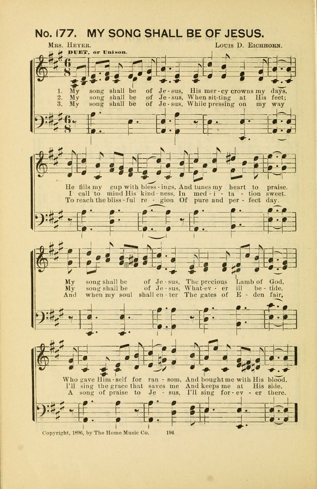 Glory Bells: a collection of new hymns and new music for Sunday-schools, gospel meetings, revivals, Christian Endeavor societies, Epworth Leagues, etc.  page 192