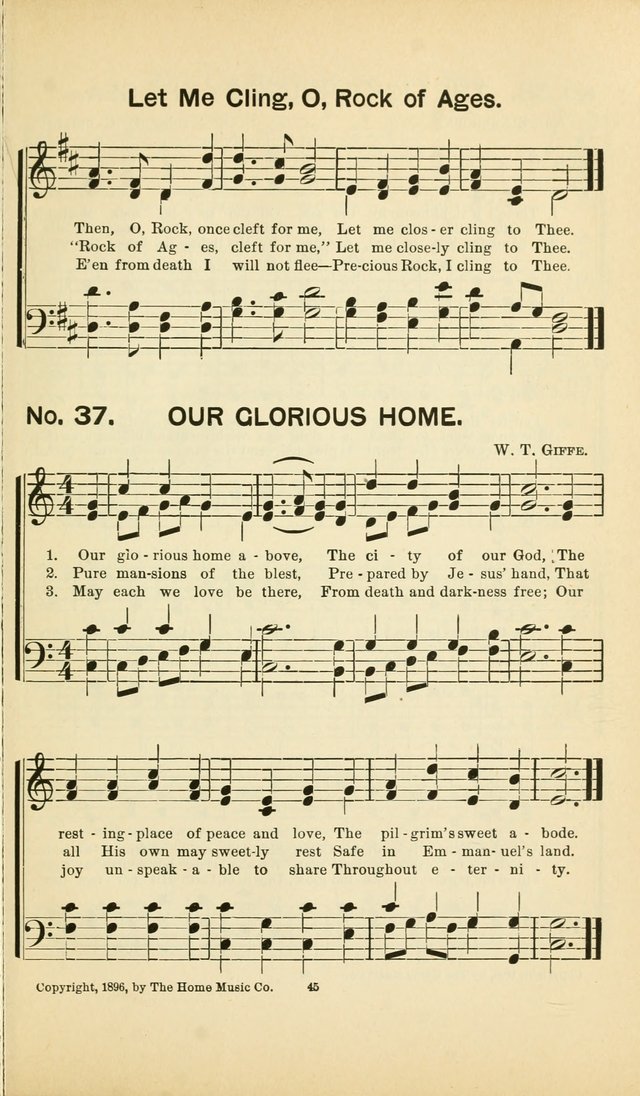 Glory Bells: a collection of new hymns and new music for Sunday-schools, gospel meetings, revivals, Christian Endeavor societies, Epworth Leagues, etc.  page 43