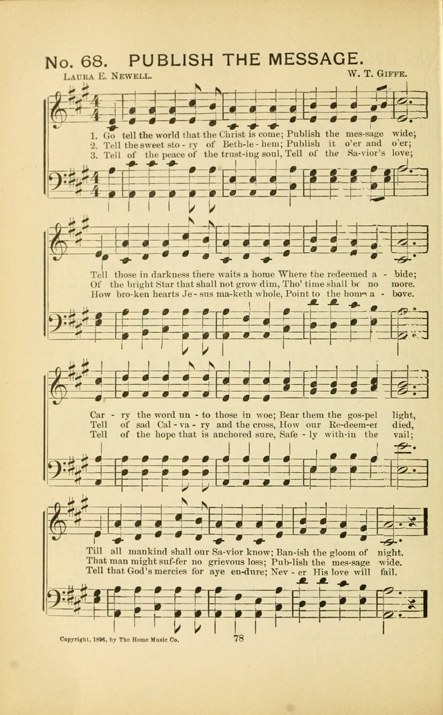 Glory Bells: a collection of new hymns and new music for Sunday-schools, gospel meetings, revivals, Christian Endeavor societies, Epworth Leagues, etc.  page 76