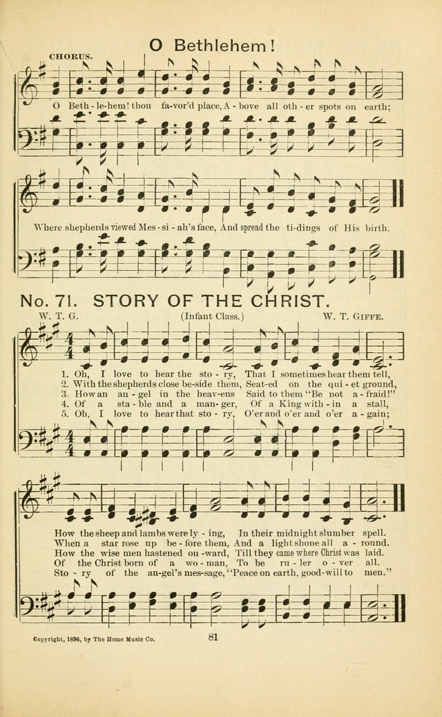 Glory Bells: a collection of new hymns and new music for Sunday-schools, gospel meetings, revivals, Christian Endeavor societies, Epworth Leagues, etc.  page 79