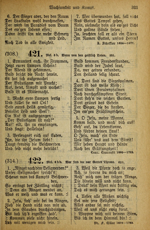 Gesangbuch der Bischöflichen Methodisten-Kirche: in Deutschalnd und der Schweiz page 321