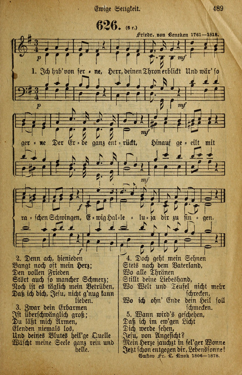 Gesangbuch der Bischöflichen Methodisten-Kirche: in Deutschalnd und der Schweiz page 489