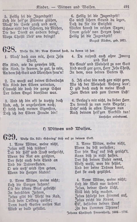 Gesangbuch der Bischöflichen Methodistenkirche: für die Gemeinden deutscher Zunge in Europa page 491