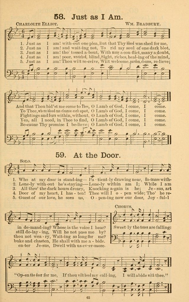 The Gospel Call: choice songs for revivals, Sunday-schools and the church page 63