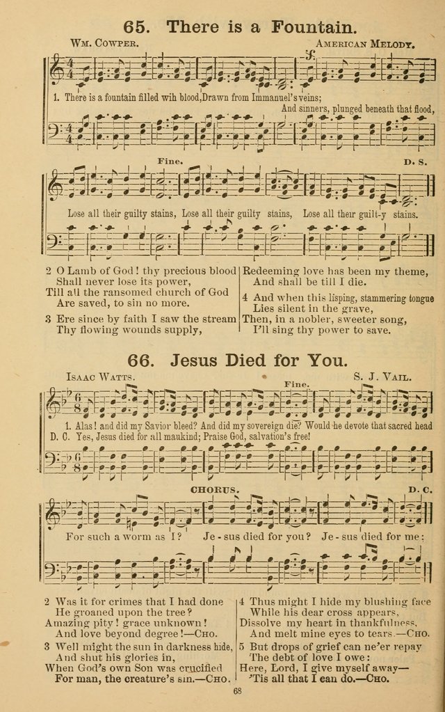 The Gospel Call: choice songs for revivals, Sunday-schools and the church page 68