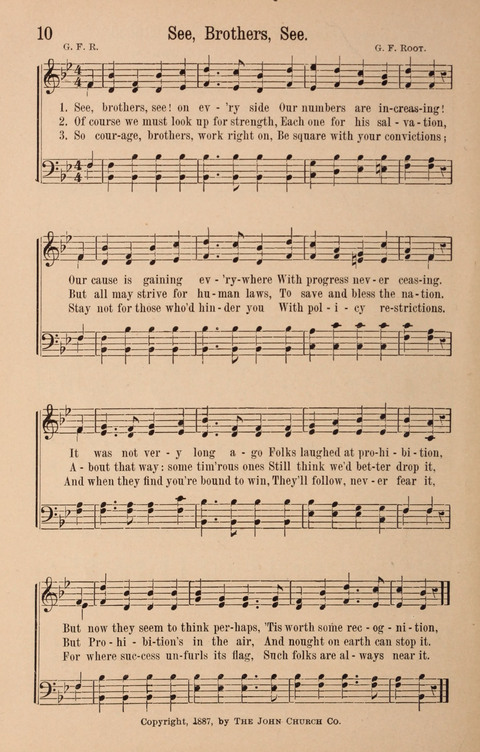 The Glorious Cause: a Collection of Songs, Hymns and Choruses for Earnest Temperance Workers page 10