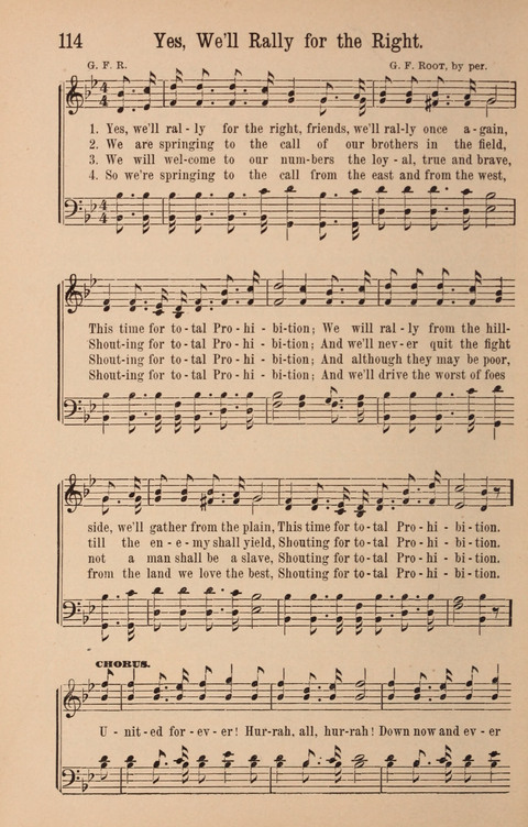 The Glorious Cause: a Collection of Songs, Hymns and Choruses for Earnest Temperance Workers page 114