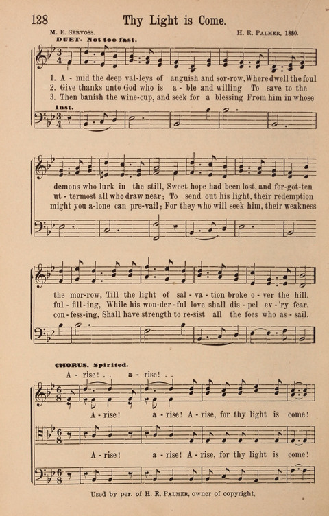 The Glorious Cause: a Collection of Songs, Hymns and Choruses for Earnest Temperance Workers page 128