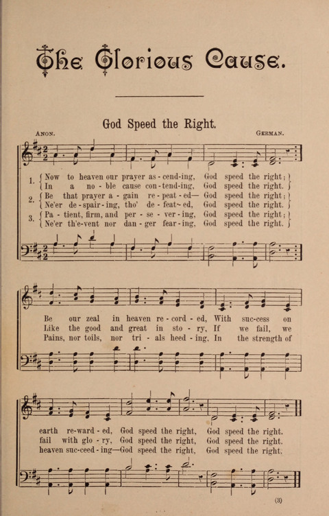 The Glorious Cause: a Collection of Songs, Hymns and Choruses for Earnest Temperance Workers page 3