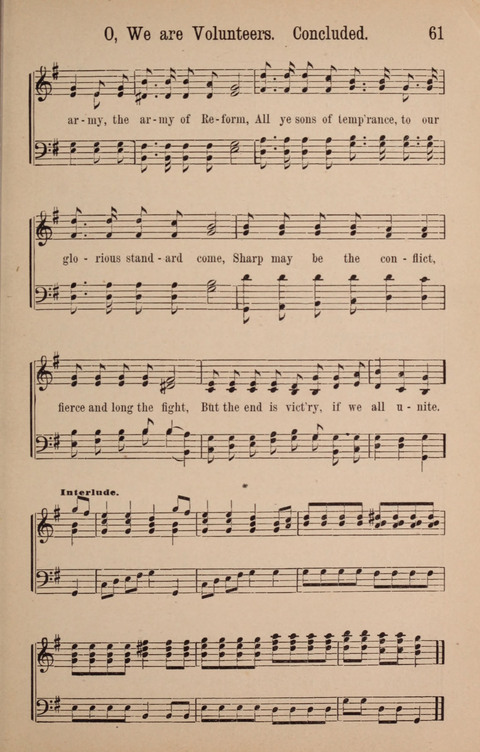 The Glorious Cause: a Collection of Songs, Hymns and Choruses for Earnest Temperance Workers page 61