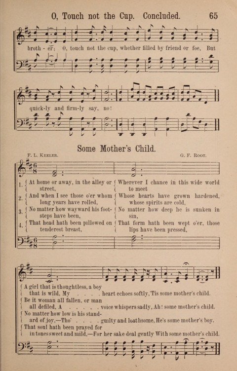 The Glorious Cause: a Collection of Songs, Hymns and Choruses for Earnest Temperance Workers page 65