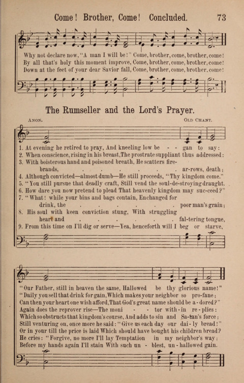 The Glorious Cause: a Collection of Songs, Hymns and Choruses for Earnest Temperance Workers page 73