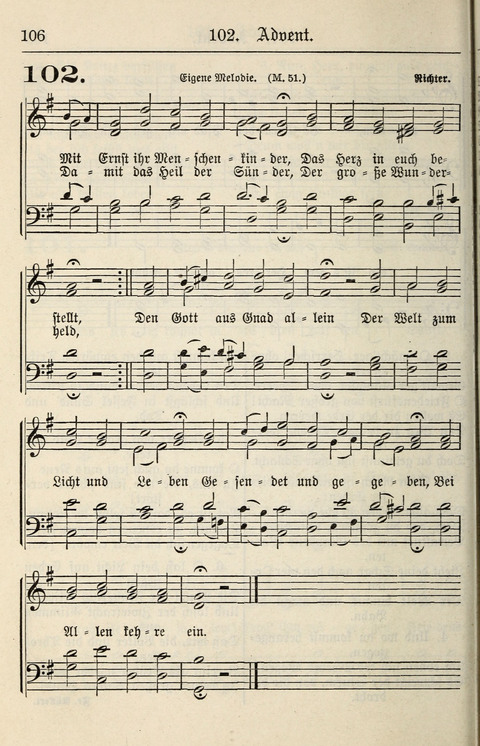 Gesangbuch für deutsche Gemeinden: enthaltend Psalmen und geistliche Lieder für öffentlichen und häuslichen Gottesdienst page 106