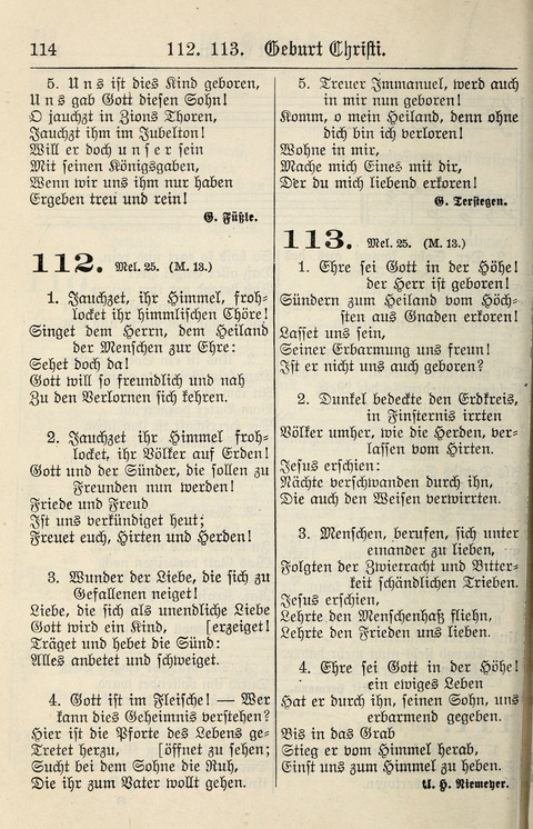 Gesangbuch für deutsche Gemeinden: enthaltend Psalmen und geistliche Lieder für öffentlichen und häuslichen Gottesdienst page 114