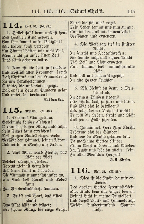 Gesangbuch für deutsche Gemeinden: enthaltend Psalmen und geistliche Lieder für öffentlichen und häuslichen Gottesdienst page 115
