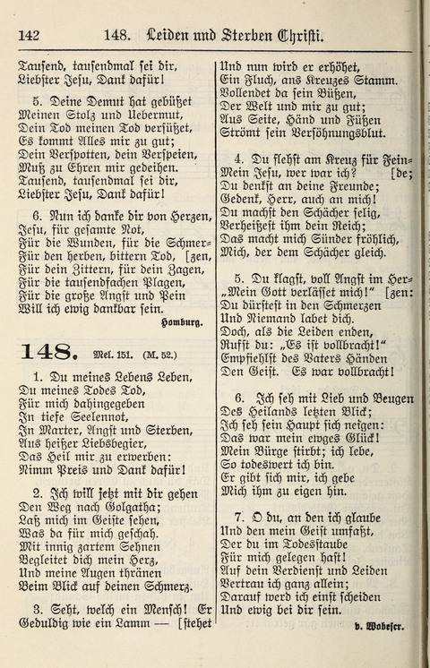 Gesangbuch für deutsche Gemeinden: enthaltend Psalmen und geistliche Lieder für öffentlichen und häuslichen Gottesdienst page 142