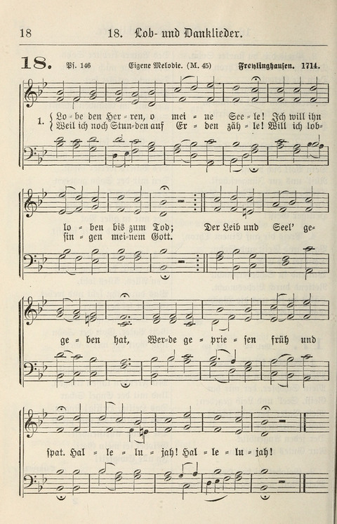 Gesangbuch für deutsche Gemeinden: enthaltend Psalmen und geistliche Lieder für öffentlichen und häuslichen Gottesdienst page 18