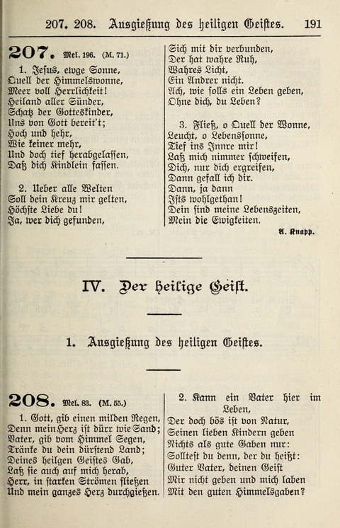 Gesangbuch für deutsche Gemeinden: enthaltend Psalmen und geistliche Lieder für öffentlichen und häuslichen Gottesdienst page 191