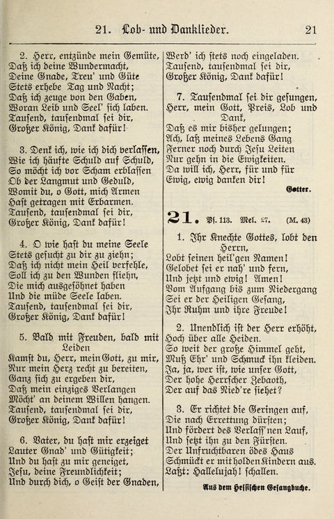 Gesangbuch für deutsche Gemeinden: enthaltend Psalmen und geistliche Lieder für öffentlichen und häuslichen Gottesdienst page 21
