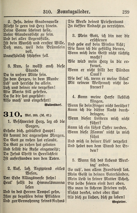 Gesangbuch für deutsche Gemeinden: enthaltend Psalmen und geistliche Lieder für öffentlichen und häuslichen Gottesdienst page 259