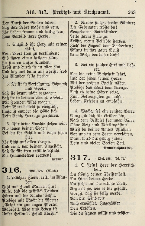 Gesangbuch für deutsche Gemeinden: enthaltend Psalmen und geistliche Lieder für öffentlichen und häuslichen Gottesdienst page 263