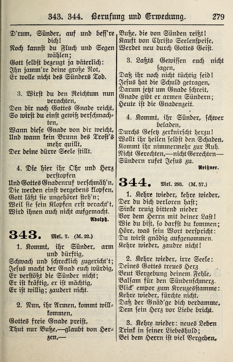 Gesangbuch für deutsche Gemeinden: enthaltend Psalmen und geistliche Lieder für öffentlichen und häuslichen Gottesdienst page 279