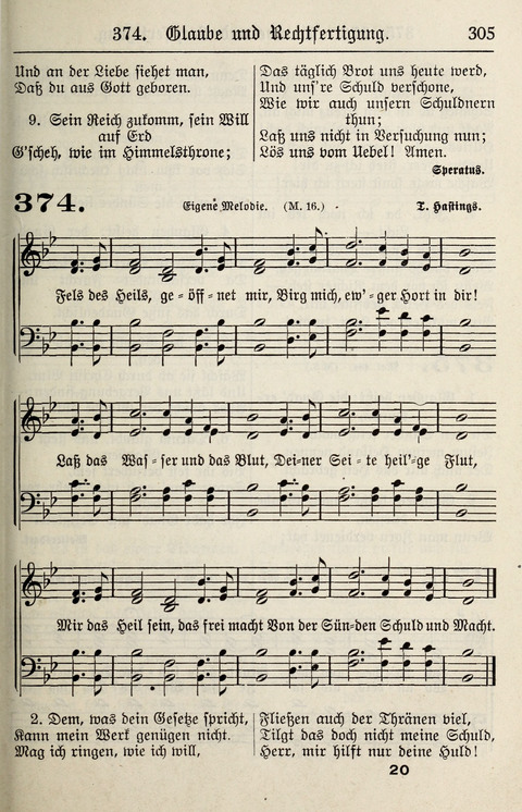 Gesangbuch für deutsche Gemeinden: enthaltend Psalmen und geistliche Lieder für öffentlichen und häuslichen Gottesdienst page 305
