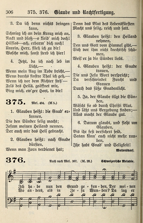 Gesangbuch für deutsche Gemeinden: enthaltend Psalmen und geistliche Lieder für öffentlichen und häuslichen Gottesdienst page 306