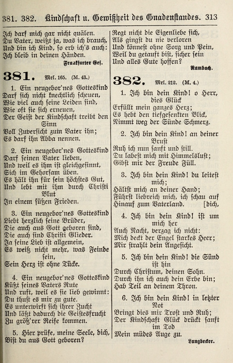Gesangbuch für deutsche Gemeinden: enthaltend Psalmen und geistliche Lieder für öffentlichen und häuslichen Gottesdienst page 313