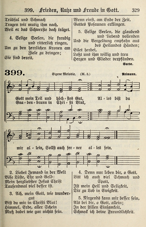 Gesangbuch für deutsche Gemeinden: enthaltend Psalmen und geistliche Lieder für öffentlichen und häuslichen Gottesdienst page 329