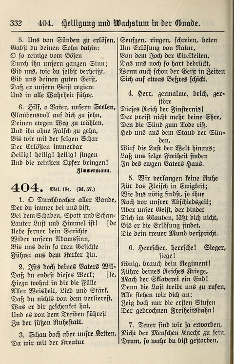 Gesangbuch für deutsche Gemeinden: enthaltend Psalmen und geistliche Lieder für öffentlichen und häuslichen Gottesdienst page 332