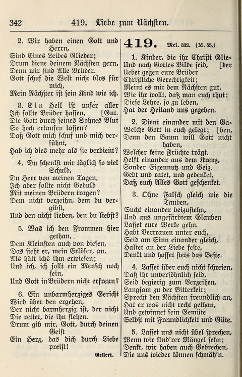 Gesangbuch für deutsche Gemeinden: enthaltend Psalmen und geistliche Lieder für öffentlichen und häuslichen Gottesdienst page 342