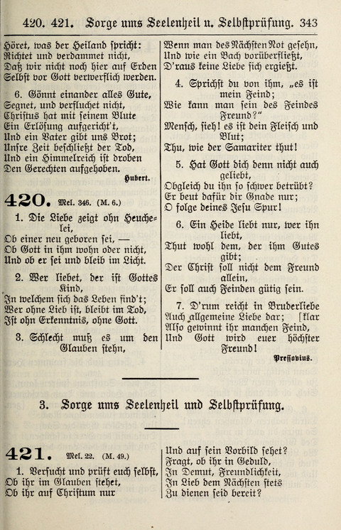 Gesangbuch für deutsche Gemeinden: enthaltend Psalmen und geistliche Lieder für öffentlichen und häuslichen Gottesdienst page 343