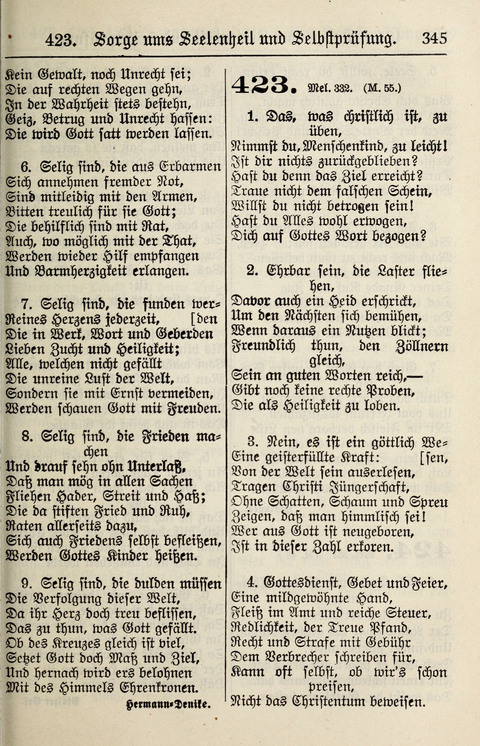 Gesangbuch für deutsche Gemeinden: enthaltend Psalmen und geistliche Lieder für öffentlichen und häuslichen Gottesdienst page 345