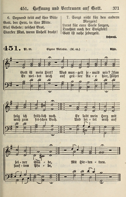 Gesangbuch für deutsche Gemeinden: enthaltend Psalmen und geistliche Lieder für öffentlichen und häuslichen Gottesdienst page 371