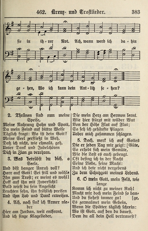 Gesangbuch für deutsche Gemeinden: enthaltend Psalmen und geistliche Lieder für öffentlichen und häuslichen Gottesdienst page 383