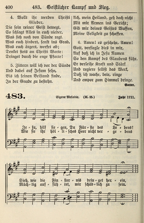 Gesangbuch für deutsche Gemeinden: enthaltend Psalmen und geistliche Lieder für öffentlichen und häuslichen Gottesdienst page 400