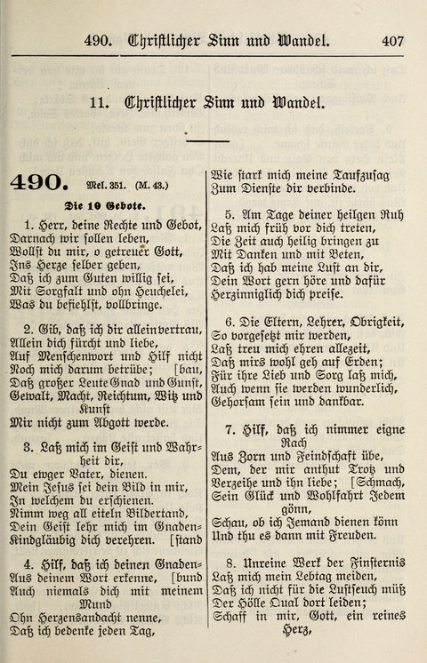 Gesangbuch für deutsche Gemeinden: enthaltend Psalmen und geistliche Lieder für öffentlichen und häuslichen Gottesdienst page 407