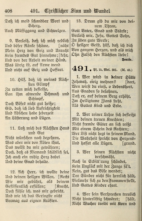 Gesangbuch für deutsche Gemeinden: enthaltend Psalmen und geistliche Lieder für öffentlichen und häuslichen Gottesdienst page 408