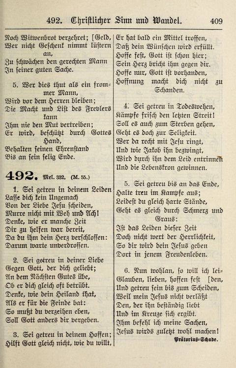 Gesangbuch für deutsche Gemeinden: enthaltend Psalmen und geistliche Lieder für öffentlichen und häuslichen Gottesdienst page 409