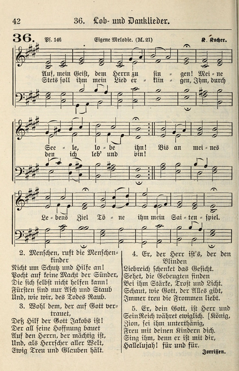 Gesangbuch für deutsche Gemeinden: enthaltend Psalmen und geistliche Lieder für öffentlichen und häuslichen Gottesdienst page 42