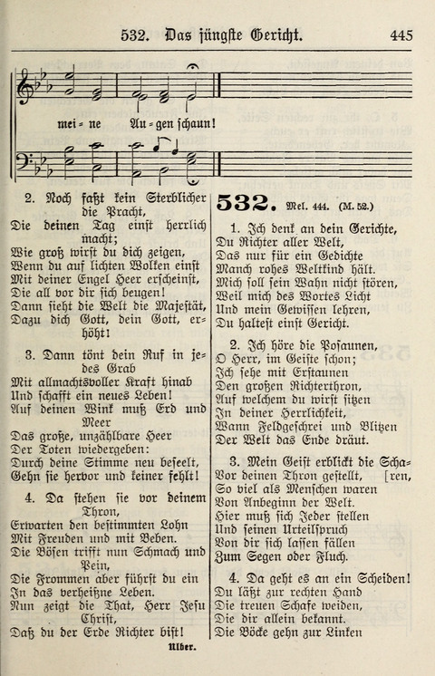 Gesangbuch für deutsche Gemeinden: enthaltend Psalmen und geistliche Lieder für öffentlichen und häuslichen Gottesdienst page 445