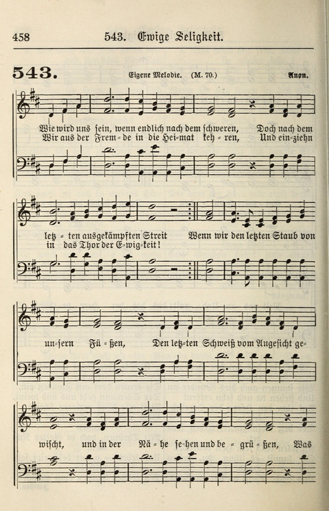 Gesangbuch für deutsche Gemeinden: enthaltend Psalmen und geistliche Lieder für öffentlichen und häuslichen Gottesdienst page 458