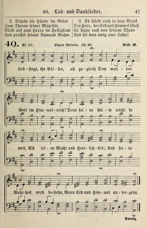 Gesangbuch für deutsche Gemeinden: enthaltend Psalmen und geistliche Lieder für öffentlichen und häuslichen Gottesdienst page 47